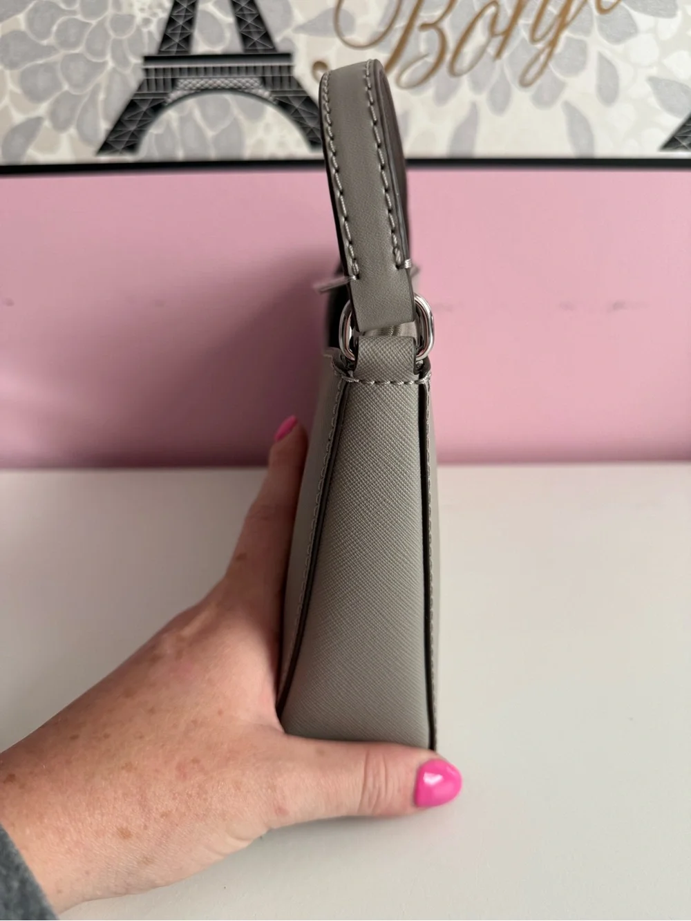 Michael Kors Grey Saffiano Leather Crossbody